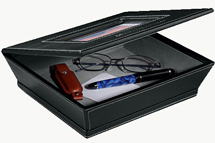 Black Bonded Leather 4x6 Photo Box